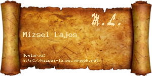 Mizsei Lajos névjegykártya